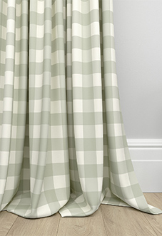 Gingham, Bud Green - Made to Measure Curtains